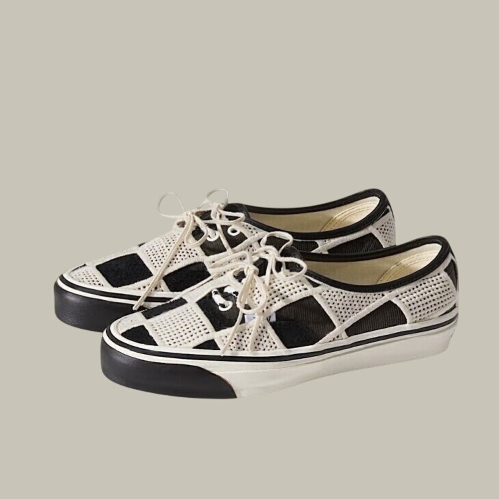 Vans Premium Authentic 44 Shell Knit Black Egret Men's Size 12 NEW